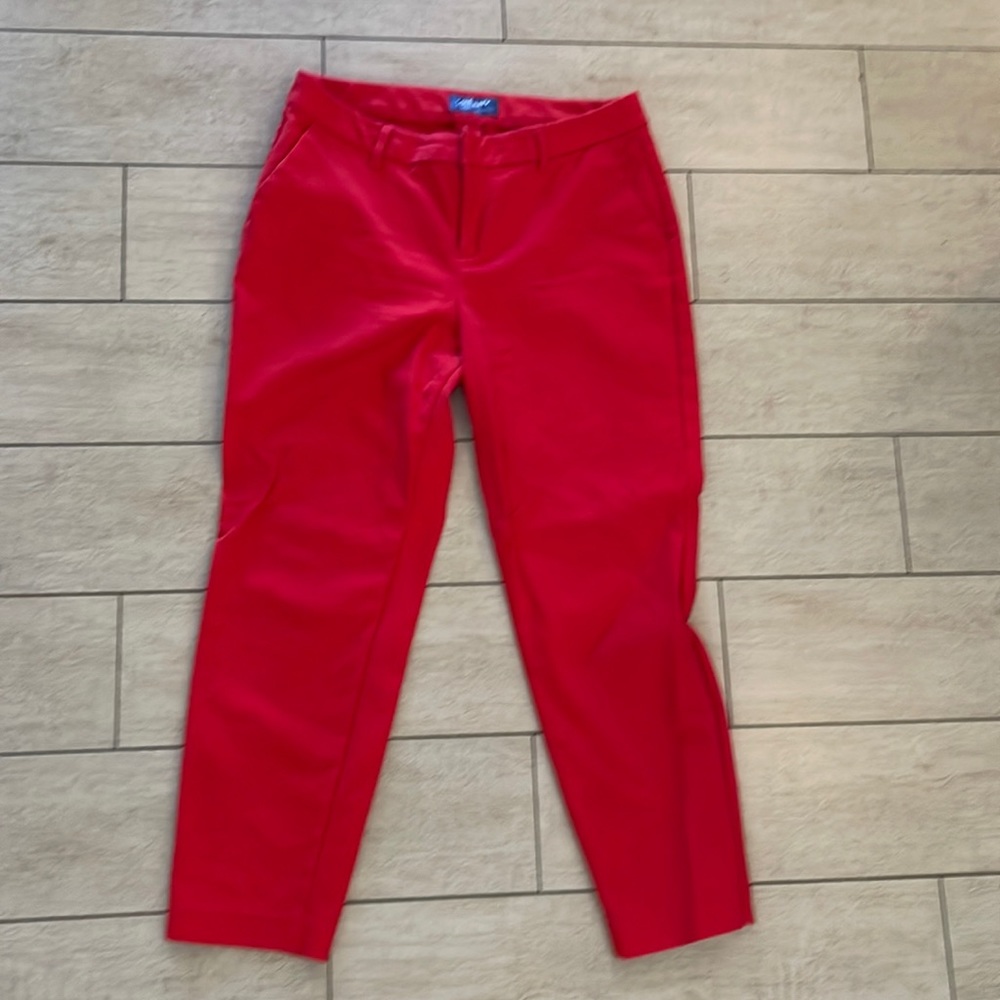 Old Navy Red Cropped Trouser Straight Leg Size 6